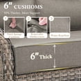 thumbnail image 4 of Lumiinofami Outdoor Wicker Rattan Sofa Patio 3-Seater Sofa Couch Deep Seat with Upgraded 6" Thick Cushions for Balcony Porch Garden, Gray, 4 of 9
