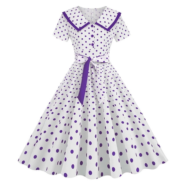 Pisexur Robe à Manches Courtes Col en V Mode Women Robe d'Été Col en V Robe de Poupée Imprimée Robe Plissée à Manches Courtes Women Robe