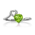 thumbnail image 2 of Gem Stone King 0.87 Ct Heart Shape Green Peridot 925 Sterling Silver Ring (Size 6), 2 of 2
