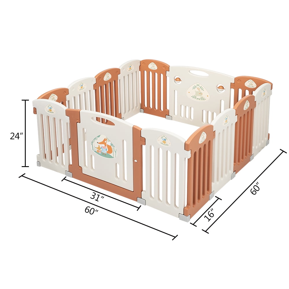 Private Jungle 14-Panel Kids Safety Activity Center Playard w/Locking Gate,Adjustable Shape,Portable Design for Indoor Outdoor Use Private Jungle 14-Panel Kids Safety Activity Center Playard w/Locking Gate,Adjustable Shape,Portable Design for Indoor Outdoor Use