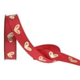 thumbnail image 2 of 0.59in Gold Foil Printed Heart Ribbon, 10 Yards per Roll DIY Satin Ribbon, Perfect for Gift Wrapping, Bouquets, Baking Decor & Handmade Crafts, Romantic and Shiny Decoration Ribbon, Red, 1pc, 2 of 5