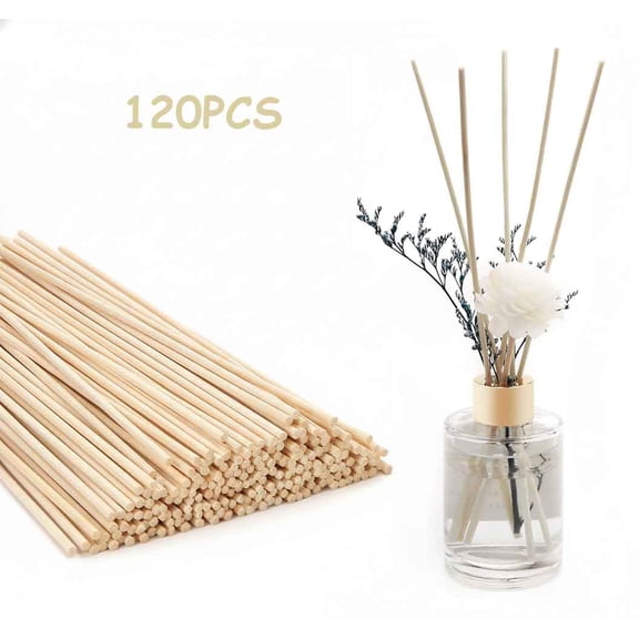 USTOP 120PCS Reed Diffuser Sticks,10 Inch Natural Rattan Wood Sticks,Diffuser Refills,Essential Oil Aroma Diffuser Replacements Sticks for Home,Office