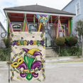 thumbnail image 4 of Newhomestyle Mardi Gras Graden Flag 12x18 Outdoor, Double Sided Mask Happy Mardi Gras Flags for Outside, Small New Orelands Carnival Celebration Venetian Masquerade Banner, 4 of 6