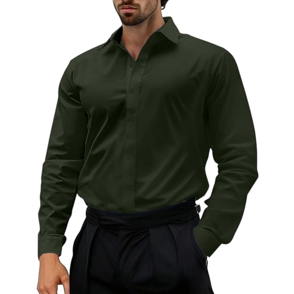 Dress Shirt for Everyday Men’s Wear with Classic Fit and Comfortable Stretch Fabric for Business Casual and Formal Occasions