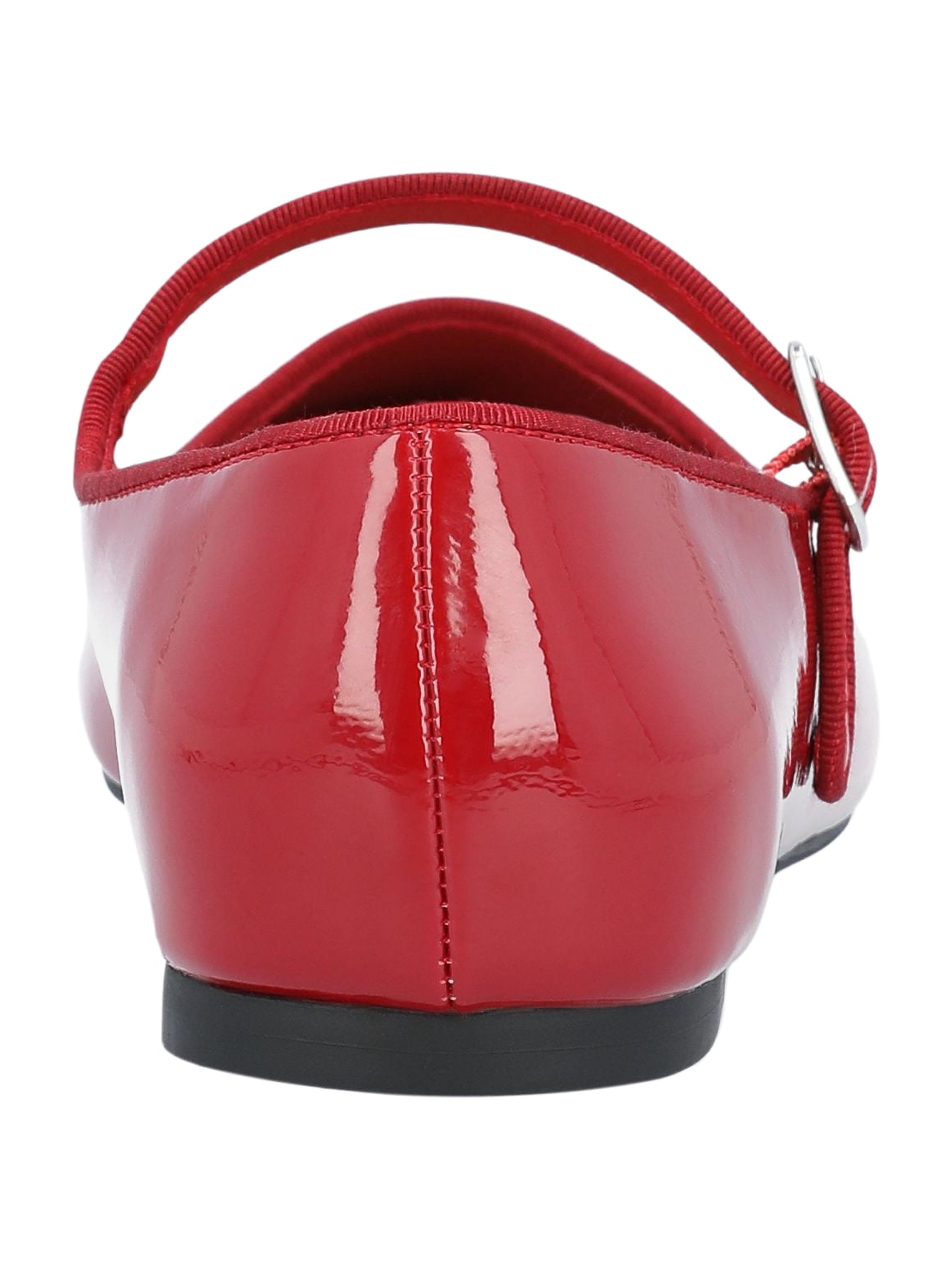 Time and Tru Women's Faux Leather Mary Jane Flats, Wide Width Available