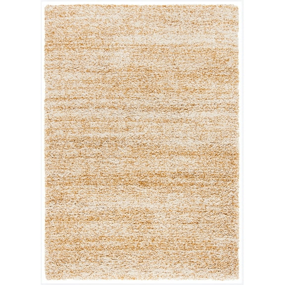 SAFAVIEH Hudson Shag Jaden Striped Area Rug, Ivory/Gold, 4' x 6'