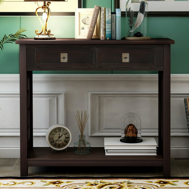 Entryway Table With Storage Drawer, Thin Console Table With Storage