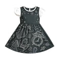 thumbnail image 4 of Bysome Girls Dress First Day of School Cartoon Print Short Sleeve Crew Neck Dresses Back to School Soft Girls Dress Size 18-24 Months Black, 4 of 4