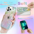 thumbnail image 4 of Designed for iPhone 13 Pro Max Phone Case Fluorescent Iridescent 3D Pleats Design Full Body Protective Cell Phone Cover for iPhone 13 Pro Max 6.7 inch for Women Girls-Laser Clear, 4 of 9