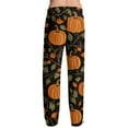 thumbnail image 4 of WTOBBY Men's Halloween Print Drawstring Casual Pajama Pants for Lounge Wear, Comfortable Sleepwear with Elastic Waist, Spooky Design Ideal for Home and Relaxation,Orange 2XL, 4 of 6