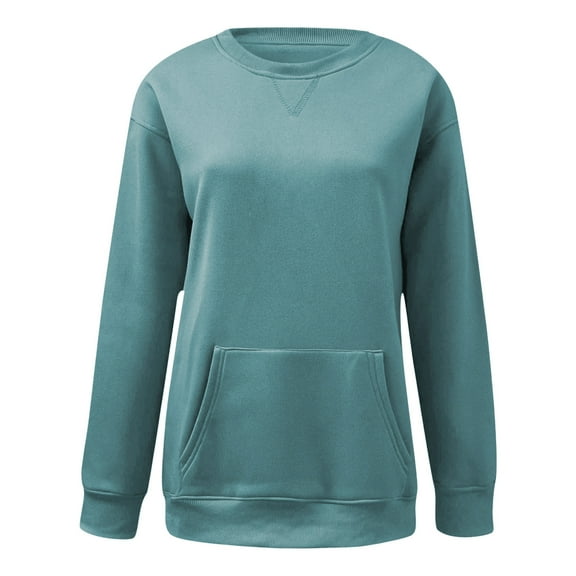 Women's Winter Hooded Sweater Warm Wool Blend Pullover with Pockets Cozy Cold Weather Top Green L