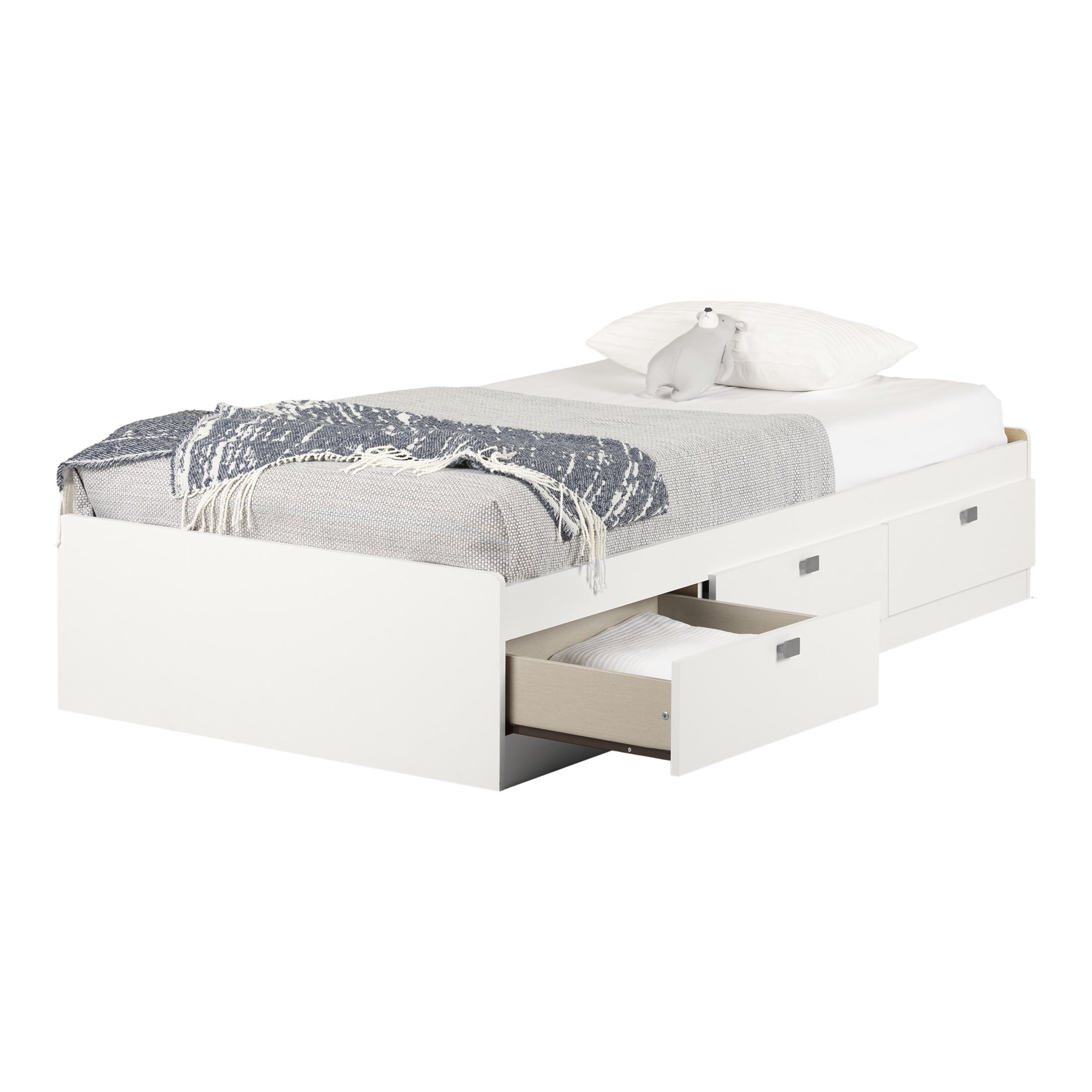 South Shore Spark, Contemporary Bed, Twin White