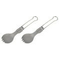 thumbnail image 1 of Shisuyan 2Pack Camping Eating Utensils Foldable Fork Spoon Spork Set Stainless Steel, 1 of 9