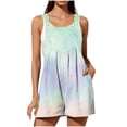 thumbnail image 3 of Iyufng Womens Rompers Printed Sleeveless Adjustable Straps Romper Summer Casual Shortalls, 3 of 7