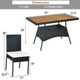 thumbnail image 4 of Costway 5 PCS Patio Rattan Furniture Set Wood Top Table Cushioned Chairs Garden Yard Deck, 4 of 10