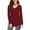 Burgundy, variant on JYLFC Womens V-Neck T-Shirts Long Sleeve Tops Casual Basic Shirts, Burgundy L