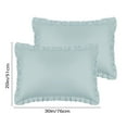 thumbnail image 2 of REGALWOVEN Funda de Almohada con Volantes, 2 Paquete Fundas de Almohada con Cierre de Sobre, Reina Azul Claro, 2 of 6