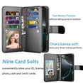 thumbnail image 6 of Wallet Case for Apple iPhone 17 Pro Max Wallet Case 6.9"5G (2025), [9 Card Slots] Luxury PU Leather Credit Holder Carrying Folio Flip [Detachable] Kickstand Magnetic Phone Cover & Lanyard [Black], 6 of 6