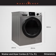 Magic Chef 2.7 cu. ft. All-in-One Washer and Dryer Combo in Silver in Silver
