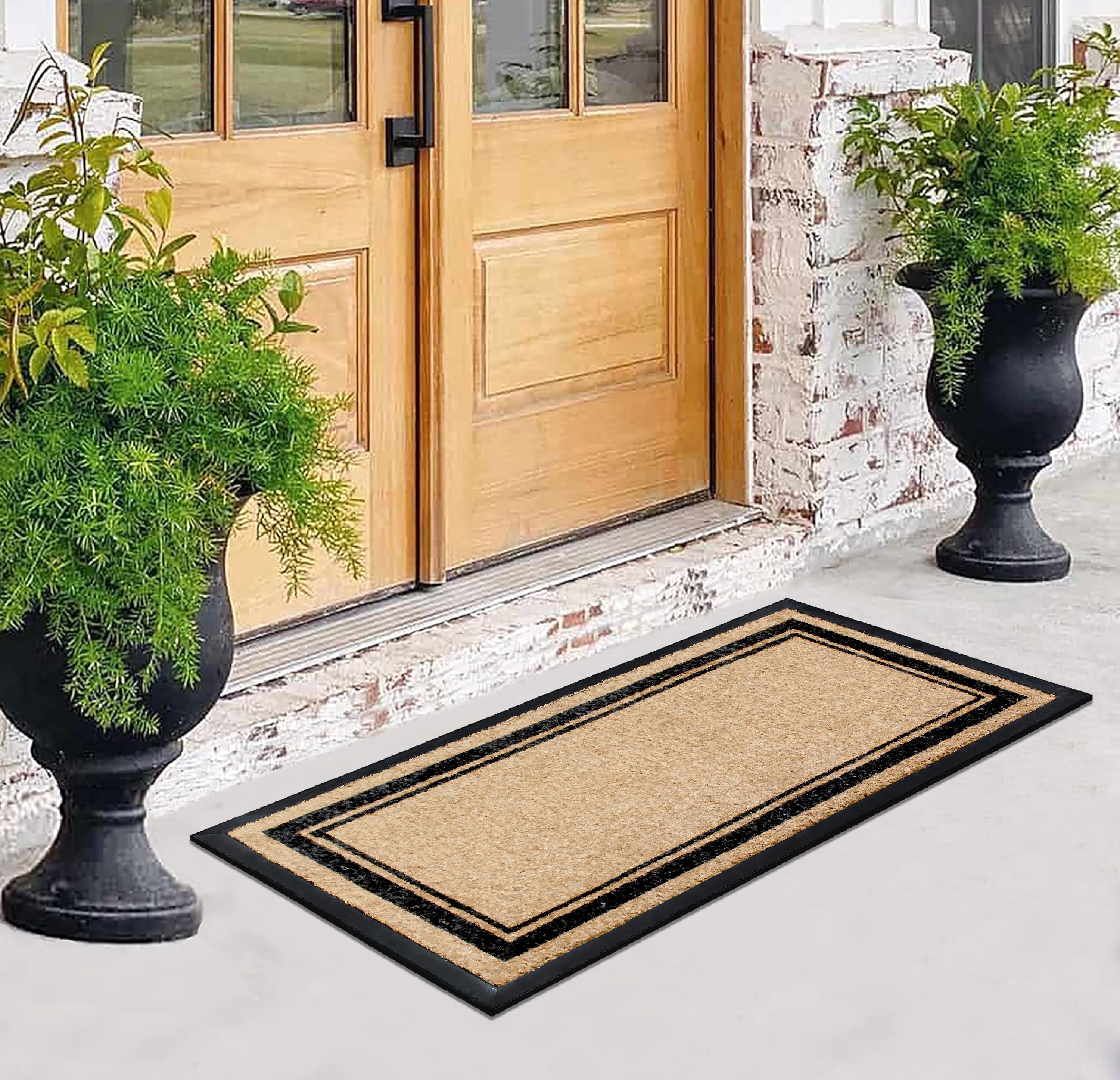 A1HC 30"x60" Natural Coir & Rubber Markham Picture Frame Door Mat, Heavy-Duty, Anti-Shed, Fade-Resistant, Durable Outdoor Welcome Mat