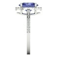 thumbnail image 3 of 2.27 ct Oval Cut Simulated Tanzanite with Simulated Diamond Halo Accents 18K White Gold Womens Engagement Ring, 3 of 5