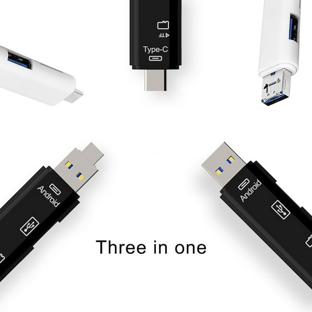 Card Reader USB 3.1 Type-c Interface card reader; TF Adapter Converter TF Card High Speed OTG Reader, White