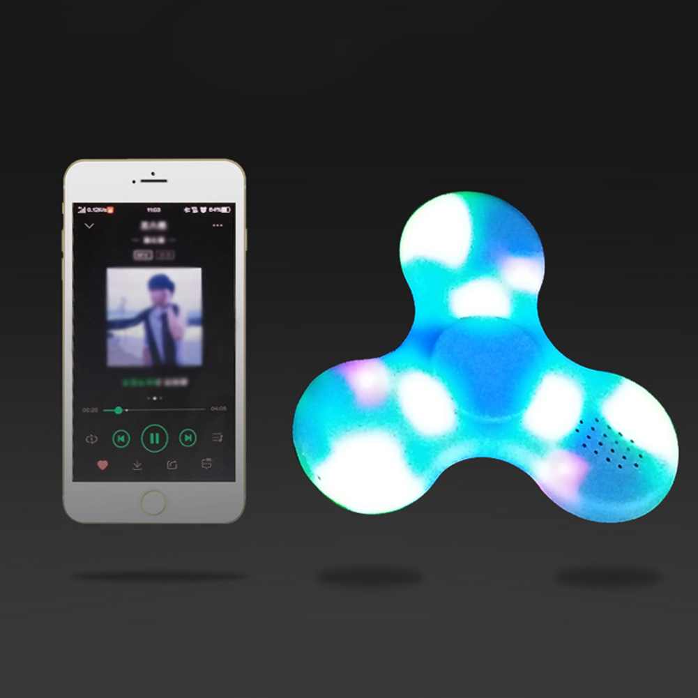 LED Light Bluetooth Speaker Anti-Stress Fidget Hand Tri Spinner EDC Gyro Toy - image 4 of 4