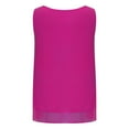 thumbnail image 4 of YYDGH Women's Chiffon Double Layered Tank Tops Summer Sleeveless Crew Neck Casual Blouses Shirts Pink S, 4 of 7