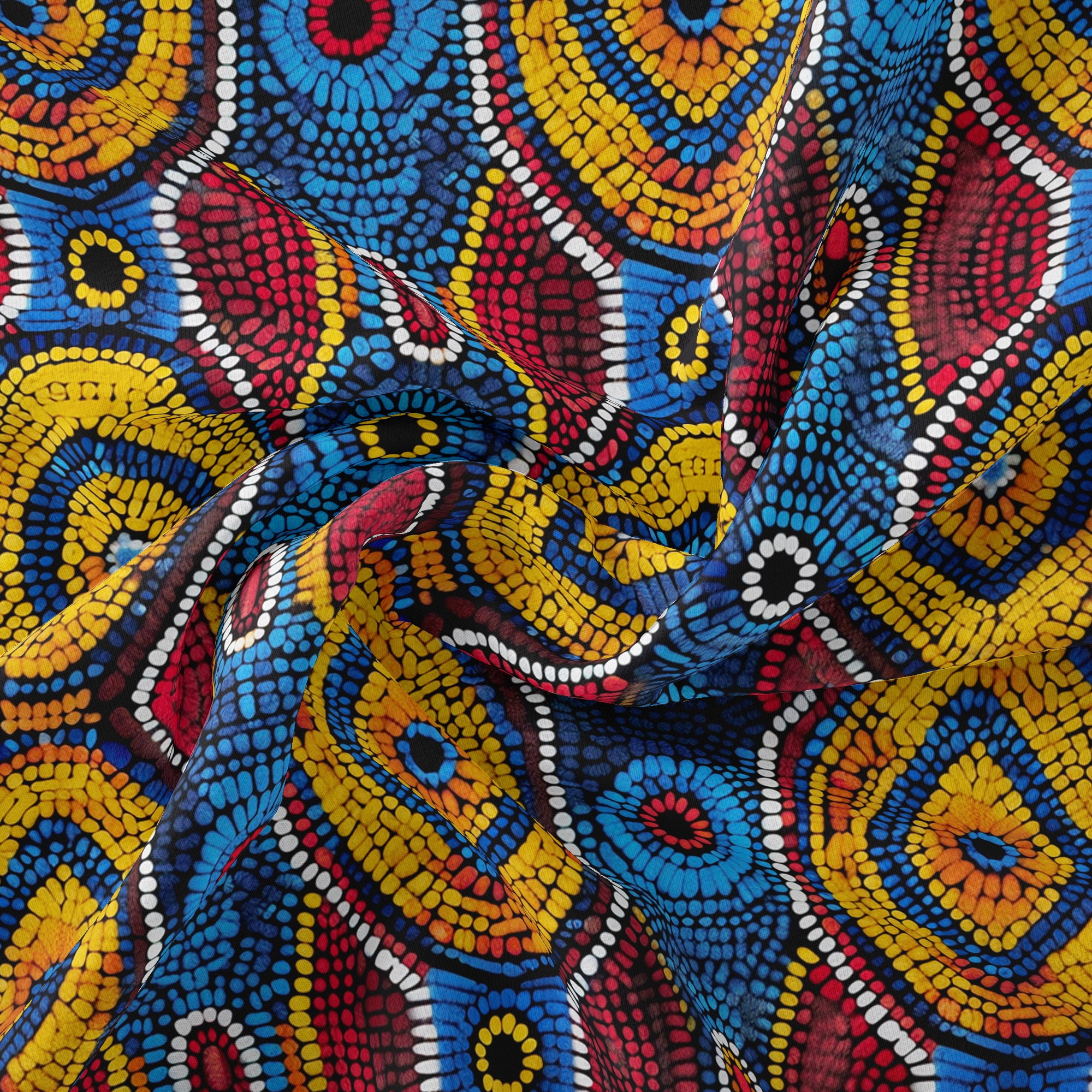 1 Yard 100% Cotton Masai Bead 2, Multi-color, 44" Wide for Quilting & Sewing by David Textiles