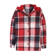 thumbnail image 5 of HAPIMO Rollbacks Shacket Jackets for Women Womens Lapel Bust Pocket Outwear Casual Comfy Plaid Print Button Down Jacket Girls Fall Fashion Tops Long Sleeve Red M, 5 of 5