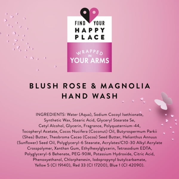 Find Your Happy Place Wrapped In Your Arms Foaming Liquid Hand Wash Blush Rose and Magnolia 8 fl oz