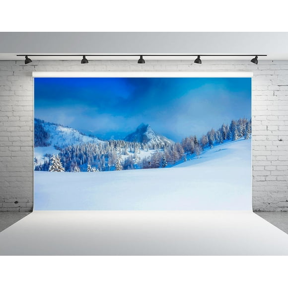 YUSDECOR 7x5ft Natural Scenery Background Winter Backdrops Snow Backdrops Photo Studio