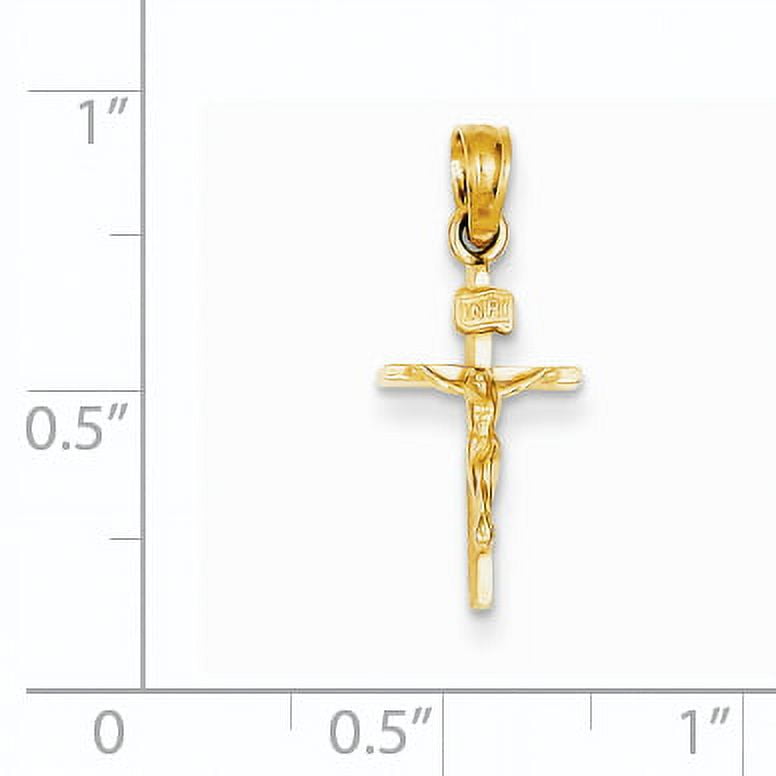14k Yellow Gold Small INRI Crucifix Pendant