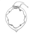 thumbnail image 3 of Mujeres Ajustable Amor Tobillo Pulsera Encanto Diseño Lindo Acero Inoxidable Amor Corazón Tobillo Pulsera Pareja Joyería Personalidad Accesorios Regalo 4 Piezas Cateissary AP005745-00, 3 of 6