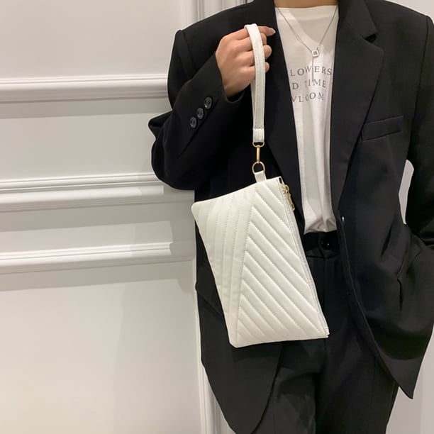 Bolso de mano Retro de cuero PU para fiesta, de viaje con cremallera de Color puro para mujer