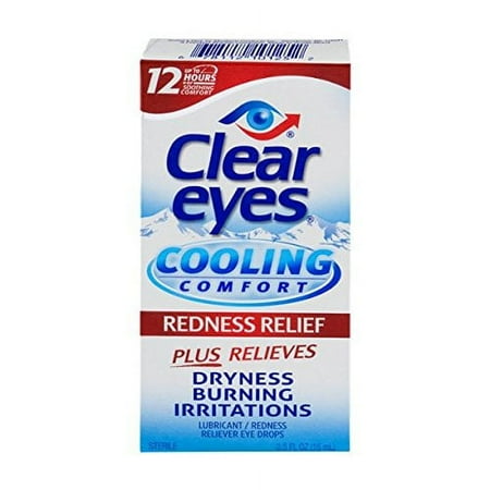 Clear Eyes Cooling Comfort Relief Eye Drops 0.5 fl oz (Pack of 6)