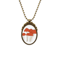thumbnail image 1 of De dibujos animados patron Mushroom linea ilustrar Collar Colgante Vintage de bronce antiguo de joyeria de lujo de regalo Unbranded M, 1 of 3