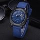thumbnail image 2 of Reloj de cuarzo con banda de lona de personalidad Reloj masculino con esfera redonda grande de color sólido (azul real), 2 of 3