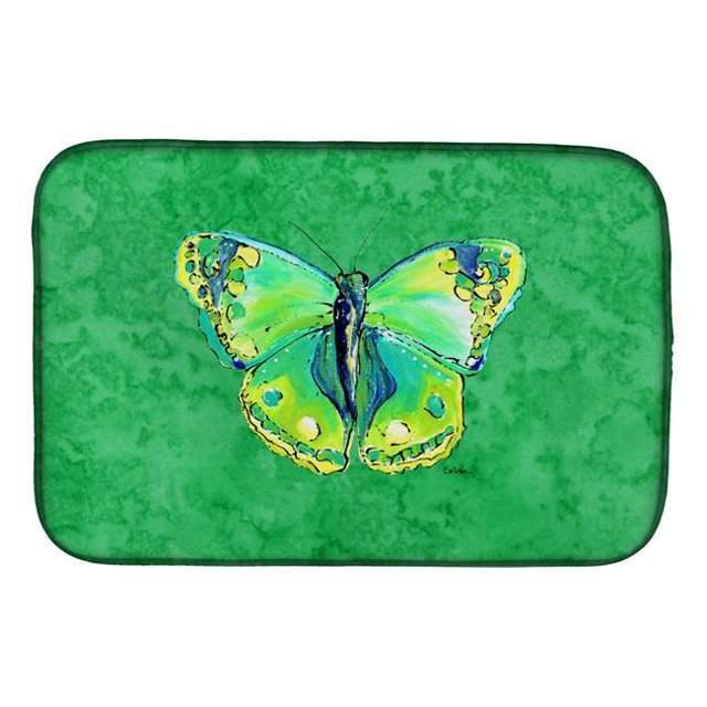 Carolines Treasures 8863DDM Butterfly Green on Green Dish Drying Mat
