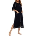 thumbnail image 3 of Lucakuins Camisón para Mujer, Manga Corta con Cremallera Abertura Camisón Largo Ropa de Dormir Loungewear Lucakuins moda, 3 of 5