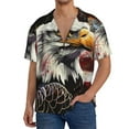thumbnail image 1 of Fotbe Retro American Eagle A Camisa Estampada de Manga Corta para Hombre, Casual de Verano, Estilo Playero, Sin Arrugas-Medium, 1 of 5