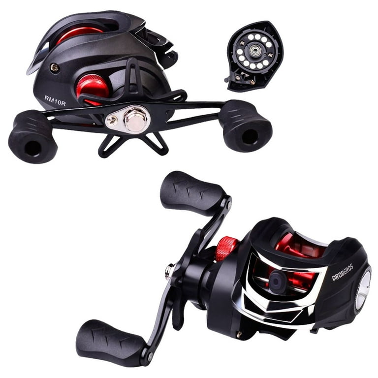 Linyer Baitcasting Fishing Reel Portable Parts Metal Spinning Wheel Tackle  Lake Sea Reels Accessory for Professional Learner Left Hand 