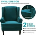 thumbnail image 3 of SHANNA Wingback Chair Slipcovers 2-Piece Stretch Fabric Wing Chair Cover with Cushion Cover Armchair Sofa Furniture Protector, 3 of 9