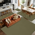 thumbnail image 5 of Olive Green 3x5 Area Rugs, Farmhouse Solid Green Color Modern Art Non-Skid Rubber Backing Large Rectangle Rugs - Living Room Bedroom Home Office, Indoor Floor Mat Carpets Washable Rug, 5 of 9