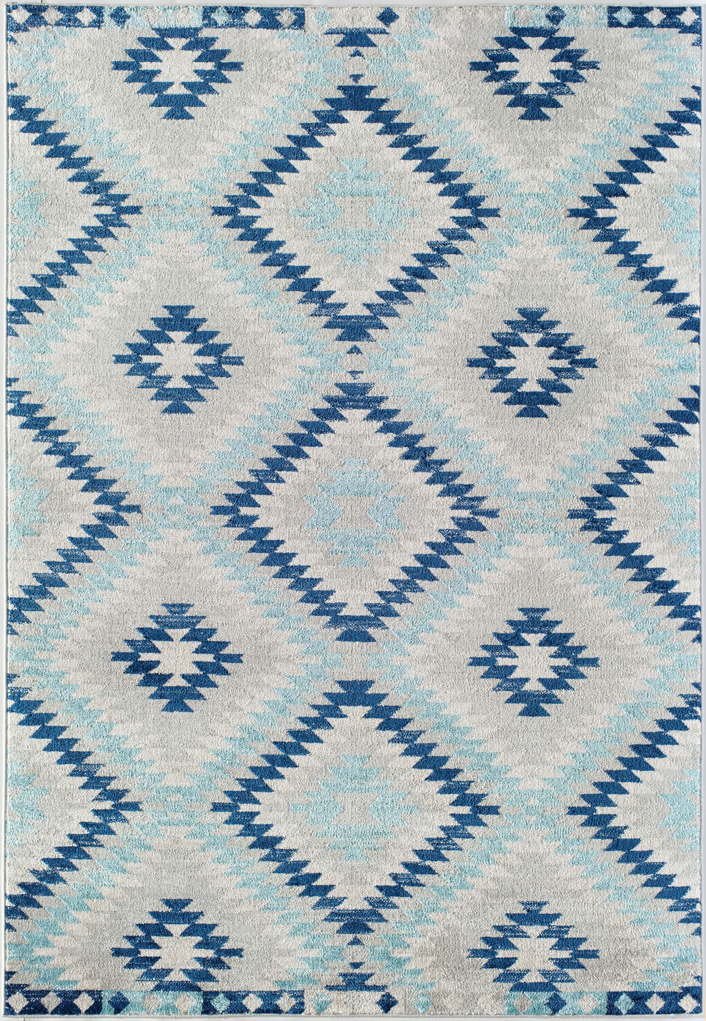 Soleil BR30I Ice Blue Tribal Moroccan blue Area Rug, 2'x8'