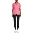 thumbnail image 2 of ClimateRight by Cuddl Duds Scrubs Women’s and Women's Plus Zip Neck Woven Tulip Hem Top, 2 of 5