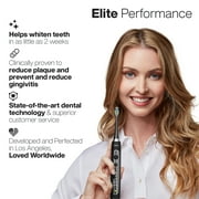 AquaSonic Elite Rechargeable Electric Toothbrush Set - ADA Accepted, 5 Modes, Travel Case, 8 Brush Heads (Black)