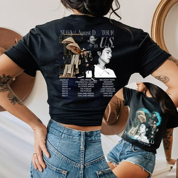 KPOP BTS SUGA AGUST D Tour Mismo Parrafo Camiseta De Algodon Hombres Y Mujeres Talla Grande Coreano ins Moda Parejas Tops De Manga Corta Harajuku