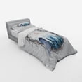 thumbnail image 3 of Ambesonne Nature Bedding Set 4 Pcs, Foggy Forest Crow Watercolor, Queen, Blue Grey Pale Salmon, 3 of 3