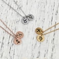 thumbnail image 4 of Personalized Round Constellation Initial Necklace - Engraved Zodiac Symbol Jewelry - Christmas Gift for Her - Stainless Steel - 18" Chain - Silver Cancer, 4 of 8